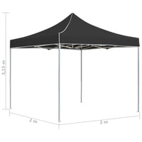 Gazebo Professionale Pieghevole Alluminio 2x2 m Antracite 48927