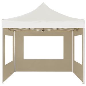 Gazebo Professionale Pieghevole Alluminio con Pareti 2x2m Crema 48930