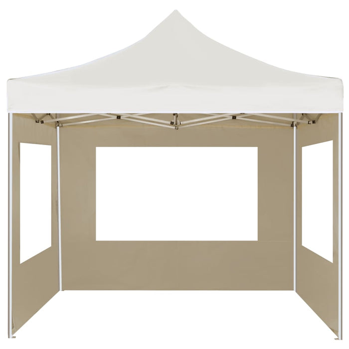 Gazebo Professionale Pieghevole Alluminio con Pareti 2x2m Crema 48930