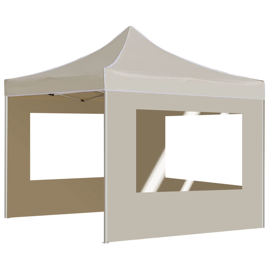 Gazebo Professionale Pieghevole Alluminio con Pareti 2x2m Crema 48930