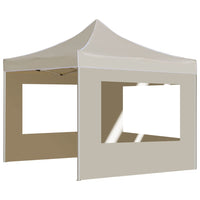 Gazebo Professionale Pieghevole Alluminio con Pareti 2x2m Crema 48930