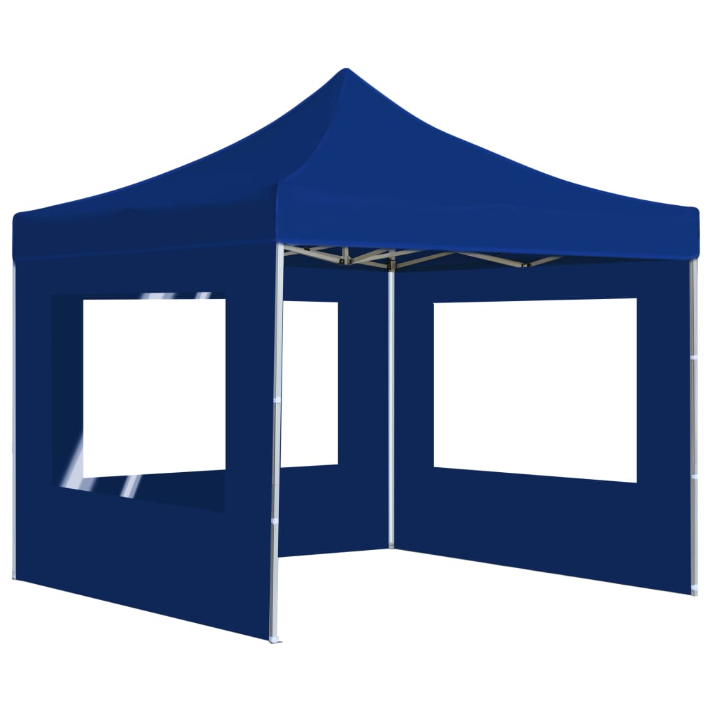 Gazebo Professionale Pieghevole Alluminio con Pareti 2x2m Blu 48931