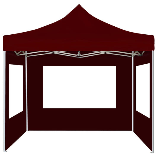 Gazebo Professionale Pieghevole Alluminio con Pareti 2x2m Bordò 48933