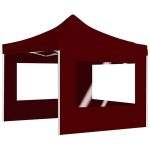 Gazebo Professionale Pieghevole Alluminio con Pareti 2x2m Bordò 48933