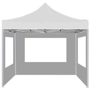 Gazebo Pieghevole con Pareti Alluminio 2x2 m Bianco 48934