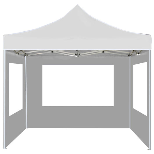 Gazebo Pieghevole con Pareti Alluminio 2x2 m Bianco 48934