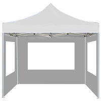 Gazebo Pieghevole con Pareti Alluminio 2x2 m Bianco