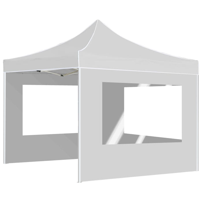 Gazebo Pieghevole con Pareti Alluminio 2x2 m Bianco 48934