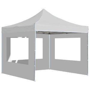 Gazebo Pieghevole con Pareti Alluminio 2x2 m Bianco 48934
