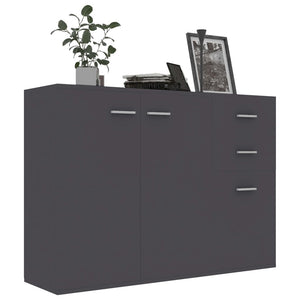 Credenza Grigia 105x30x75 cm in Legno Multistrato 800695