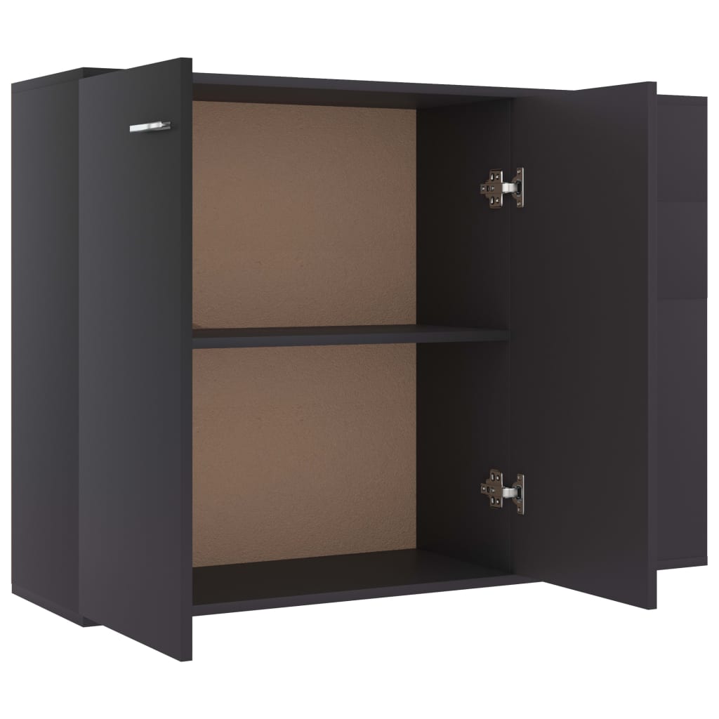 Credenza Grigia 105x30x75 cm in Legno Multistrato 800695