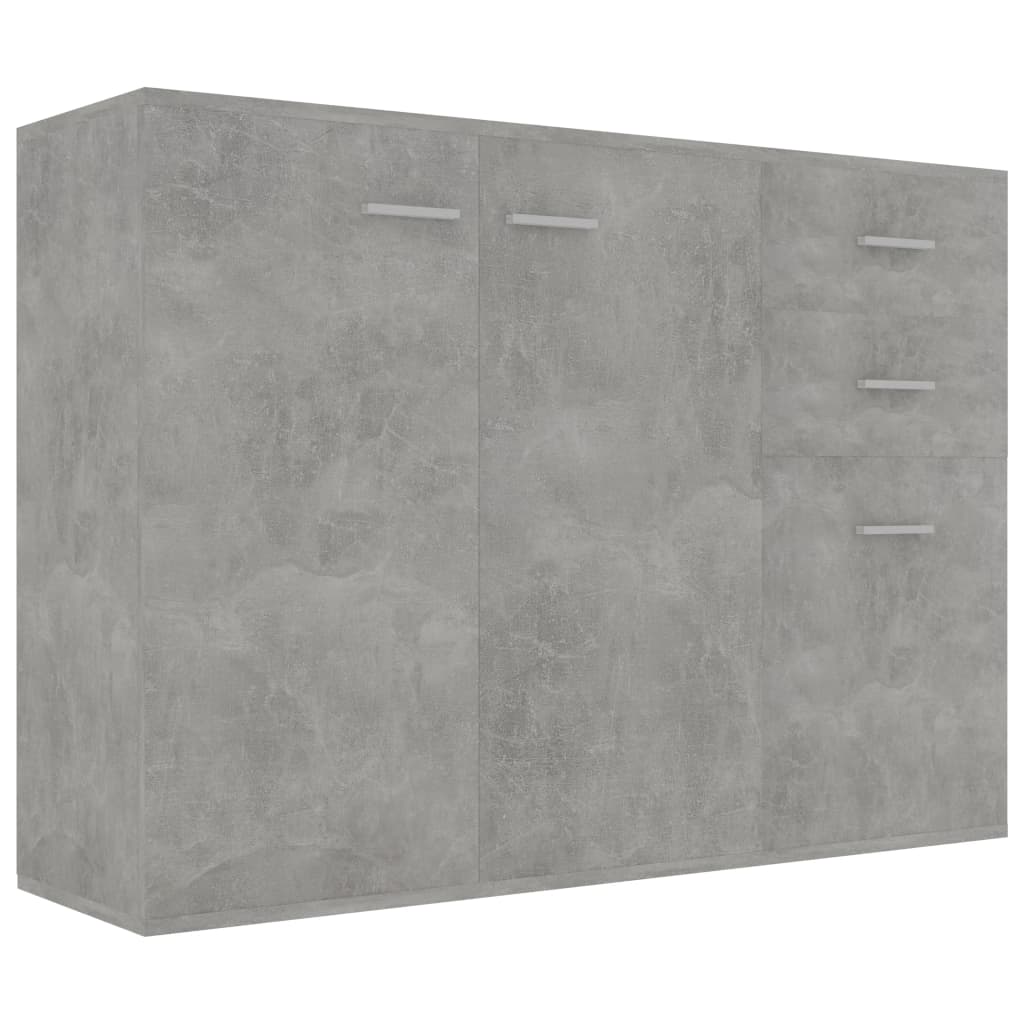 Credenza Grigio Cemento 105x30x75 cm in Legno Multistrato 800697