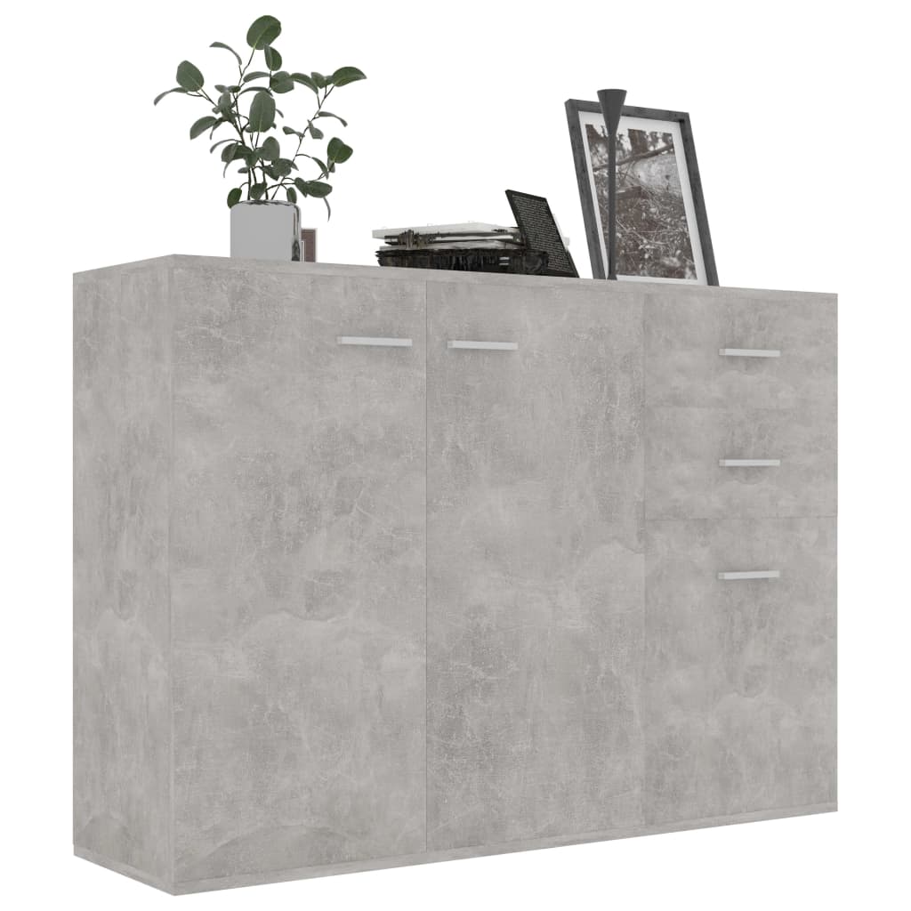 Credenza Grigio Cemento 105x30x75 cm in Legno Multistrato 800697