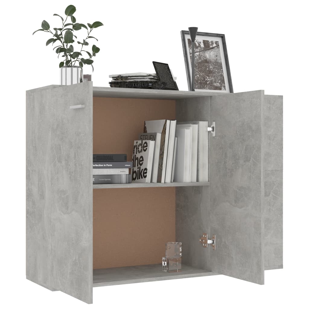 Credenza Grigio Cemento 105x30x75 cm in Legno Multistrato 800697