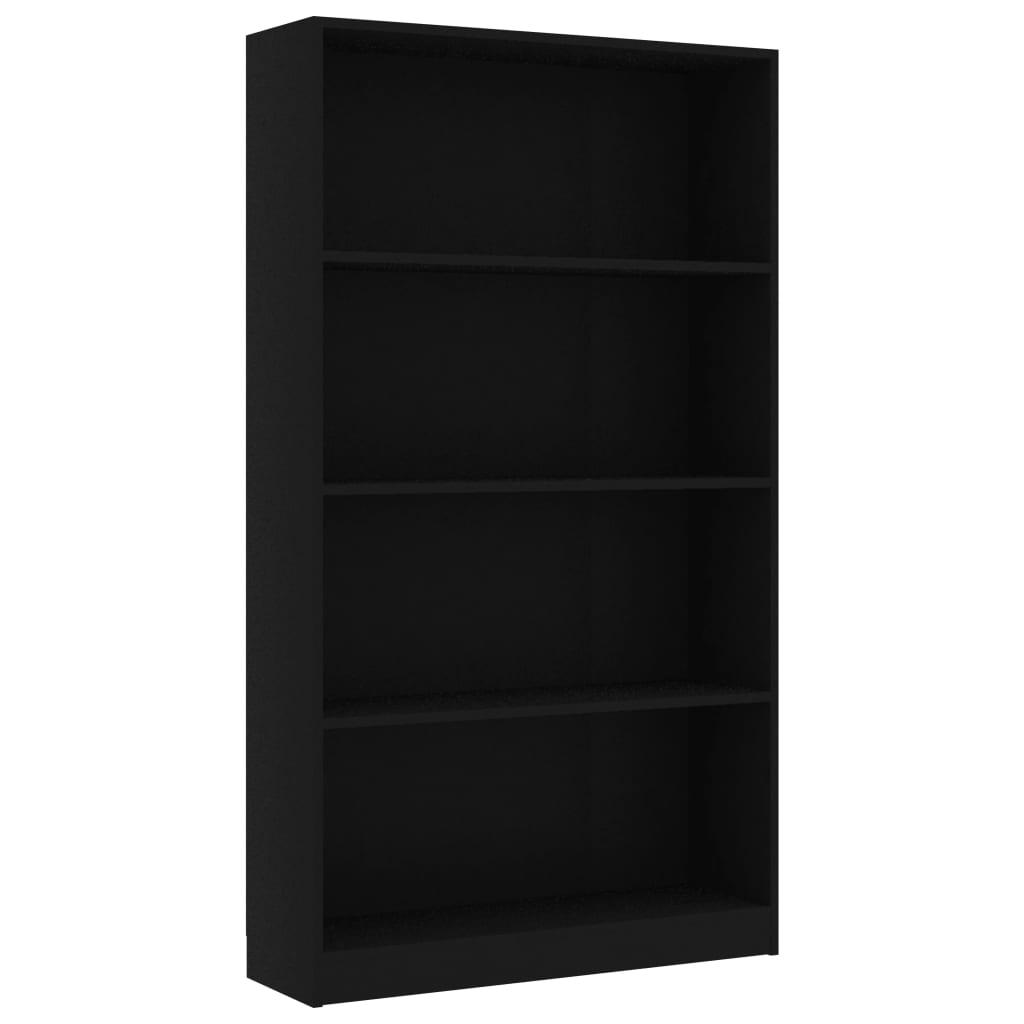 Libreria a 4 Ripiani Nera 80x24x142 cm in Legno Multistrato 800910