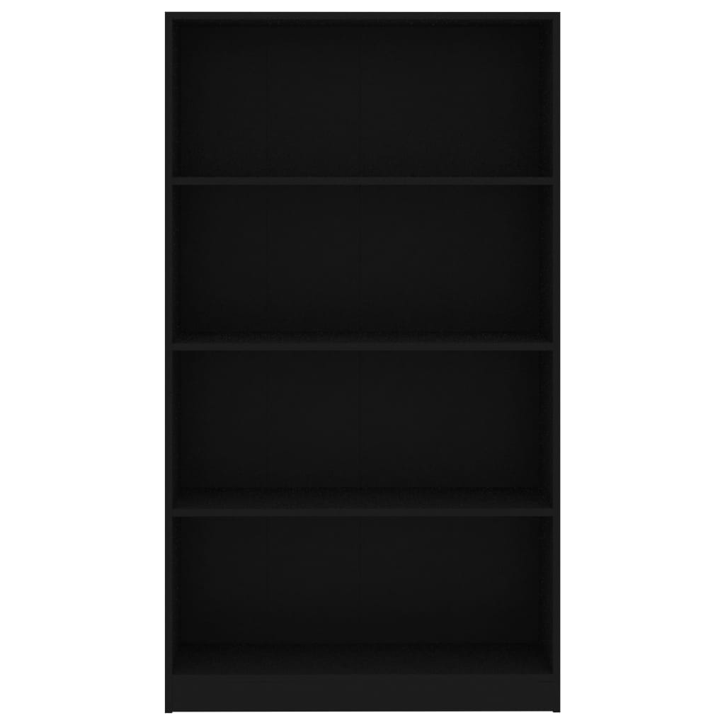 Libreria a 4 Ripiani Nera 80x24x142 cm in Legno Multistrato 800910