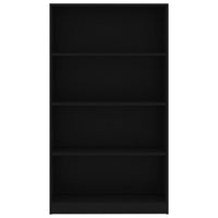 Libreria a 4 Ripiani Nera 80x24x142 cm in Legno Multistrato 800910