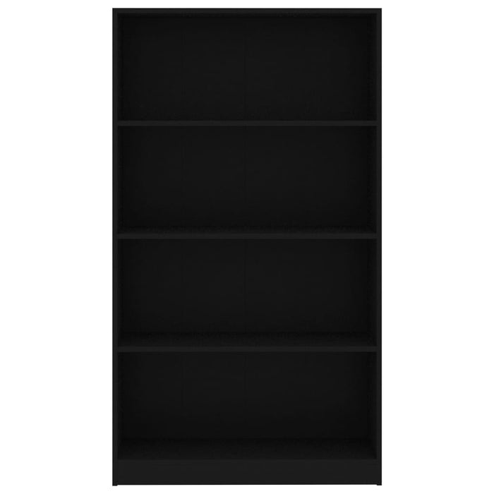 Libreria a 4 Ripiani Nera 80x24x142 cm in Legno Multistrato 800910