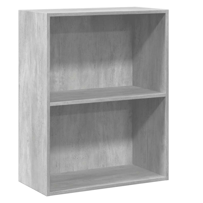 Libreria 2 Ripiani Grigio Cemento 60x30x76,5 Legno Multistrato 800967