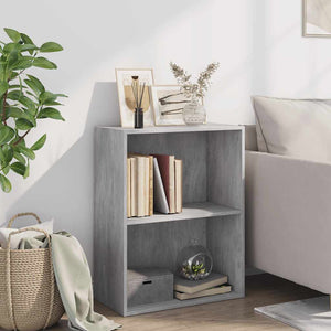 Libreria 2 Ripiani Grigio Cemento 60x30x76,5 Legno Multistrato 800967