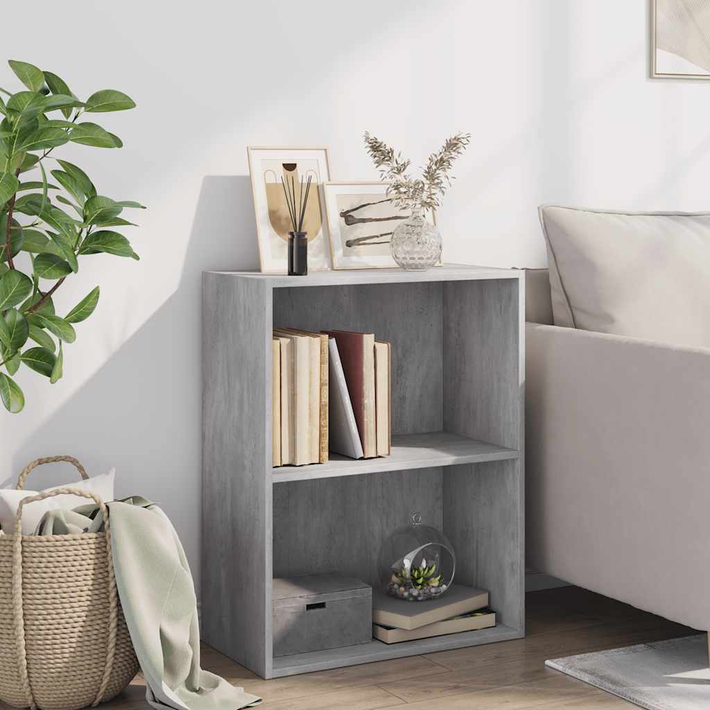 Libreria a 2 Ripiani Grigio Cemento 60x30x76,5 cm in Truciolato cod mxl 55464