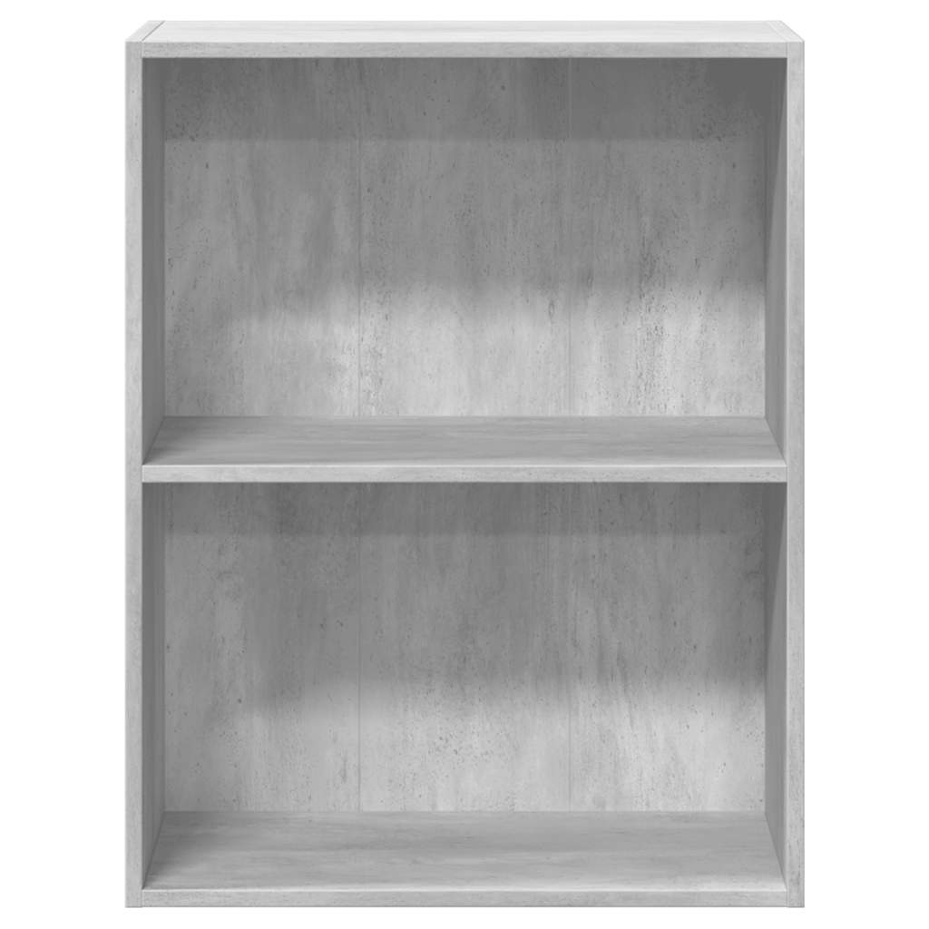 Libreria 2 Ripiani Grigio Cemento 60x30x76,5 Legno Multistrato 800967