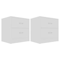 Comodini Bianchi 2 pz 40x30x40 cm in Legno Multistrato 801036