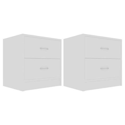 Comodini Bianchi 2 pz 40x30x40 cm in Legno Multistrato 801036