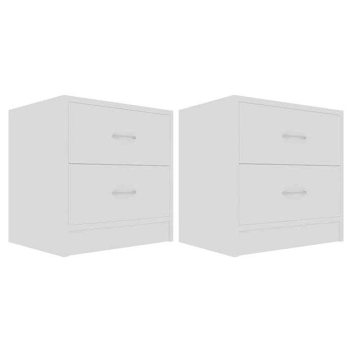 Comodini Bianchi 2 pz-Set di 2 Tavolino da notte 40x30x40 cm in Legno Multistrato