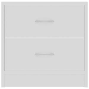 Comodini Bianchi 2 pz-Set di 2 Tavolino da notte 40x30x40 cm in Legno Multistrato