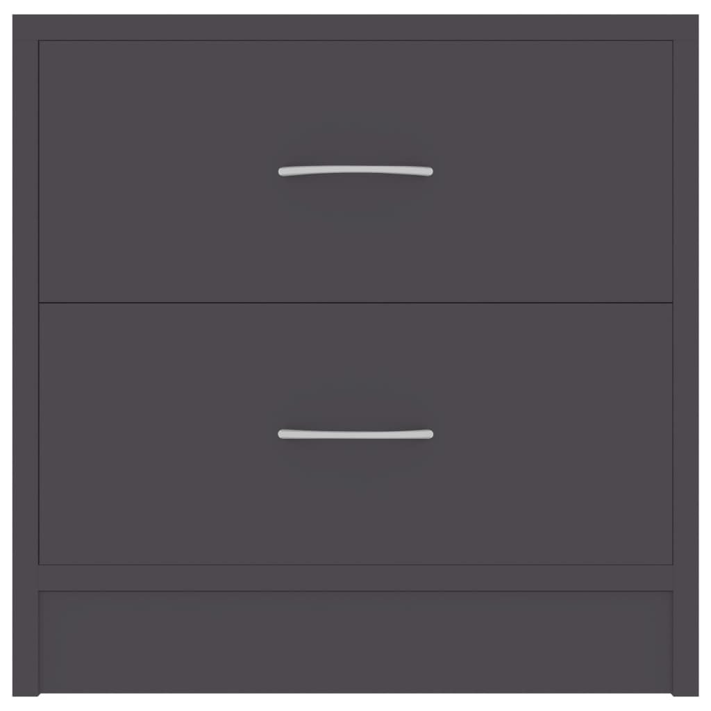 Comodini Grigi 2 pz 40x30x40 cm in Legno Multistrato 801040