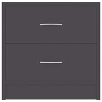 Comodini Grigi 2 pz 40x30x40 cm in Legno Multistrato 801040
