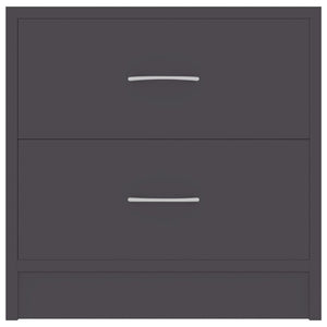 Comodini Grigi 2 pz 40x30x40 cm in Legno Multistrato 801040