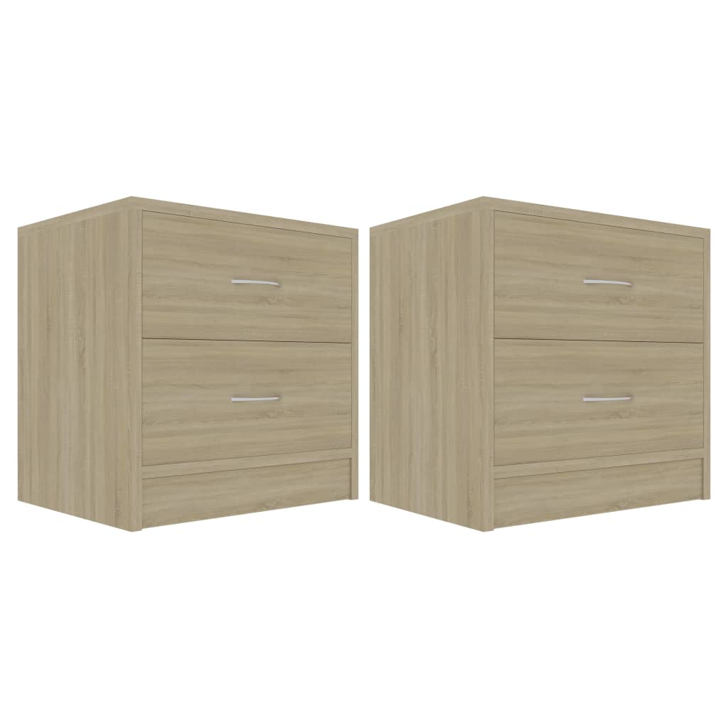 Comodini Rovere Sonoma 2 pz-Set di 2 Tavolino da notte 40x30x40 cm in Legno Multistrato