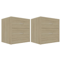 Comodini Rovere Sonoma 2 pz-Set di 2 Tavolino da notte 40x30x40 cm in Legno Multistrato