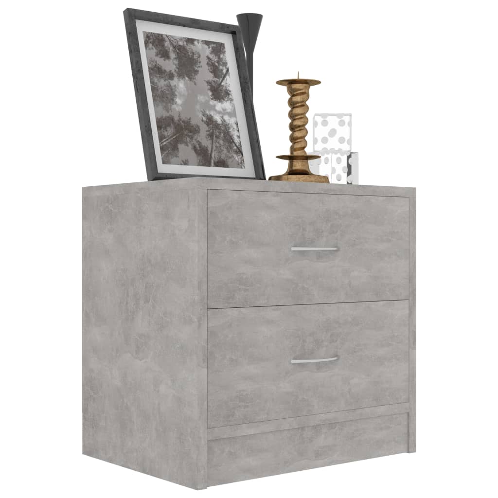 Comodino Grigio Calcestruzzo 40x30x40 cm in Truciolato cod mxl 30157
