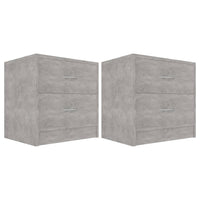 Comodini 2 pz Grigio Cemento 40x30x40 cm in Legno Multistrato 801044