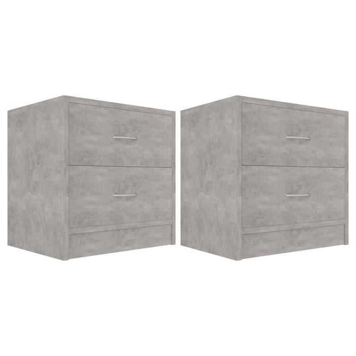Comodini 2 pz Grigio Cemento 40x30x40 cm in Legno Multistrato 801044