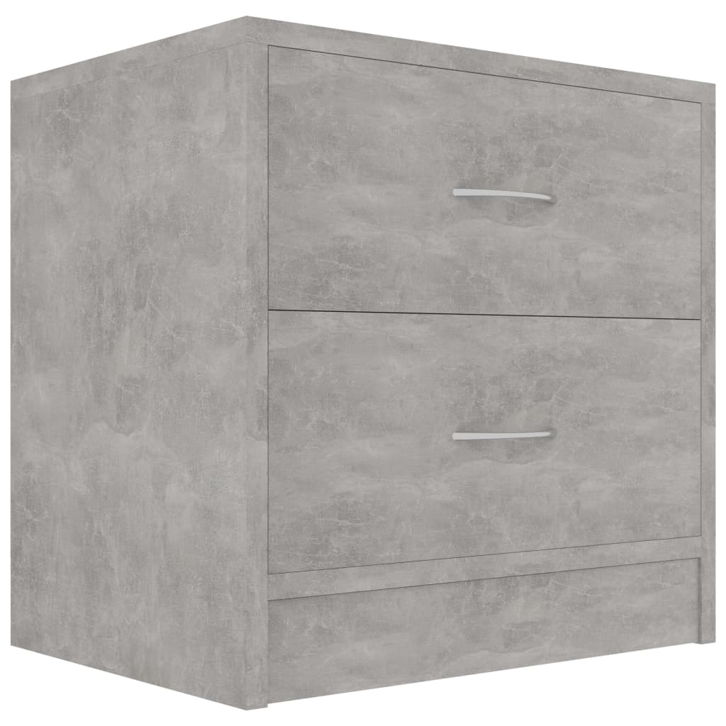 Comodini 2 pz-Set di 2 Tavolino da notte Grigio Cemento 40x30x40 cm in Legno Multistrato