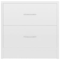 Comodino Bianco Lucido 40x30x40 cm in Legno Multistrato 801047