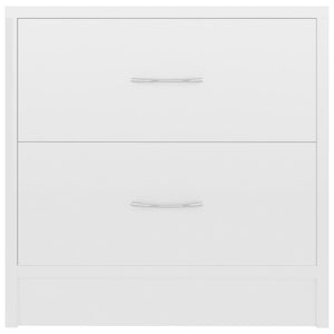 Comodino Bianco Lucido 40x30x40 cm in Legno Multistrato 801047