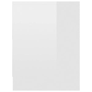 Comodino Bianco Lucido 40x30x40 cm in Legno Multistrato 801047