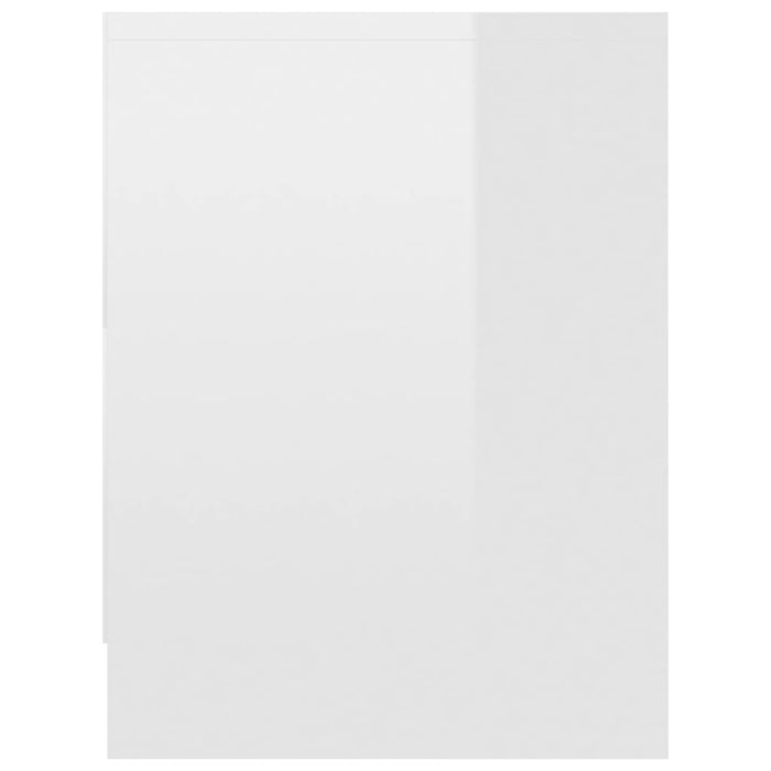 Comodino Bianco Lucido 40x30x40 cm in Legno Multistrato 801047