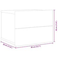 Comodino Bianco 40x30x30 cm in Legno Multistrato 801053