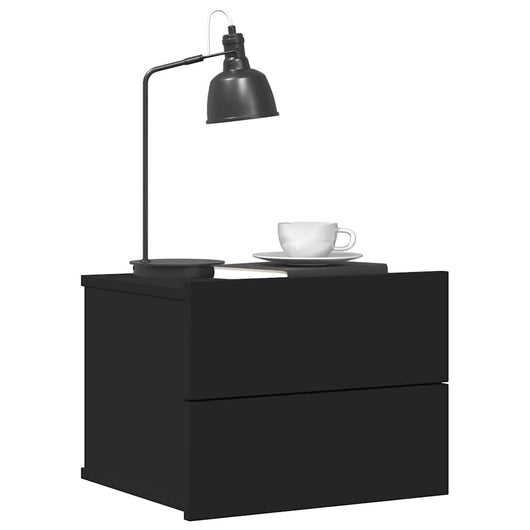 Comodino-Tavolino da notte Nero 40x30x30 cm in Legno Multistrato