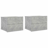 Comodini 2 pz Grigio Cemento 40x30x30 cm in Legno Multistrato 801062