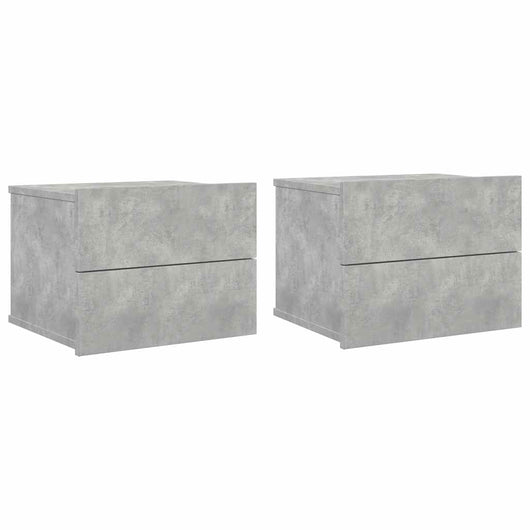 Comodini 2 pz Grigio Cemento 40x30x30 cm in Legno Multistrato 801062