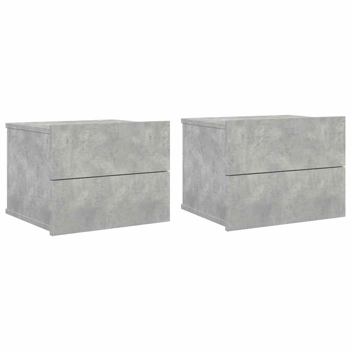 Comodini Grigio Cemento 2 pz 40x30x30 cm in Truciolato cod mxl 50478
