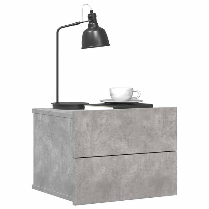Comodini 2 pz Grigio Cemento 40x30x30 cm in Legno Multistrato 801062
