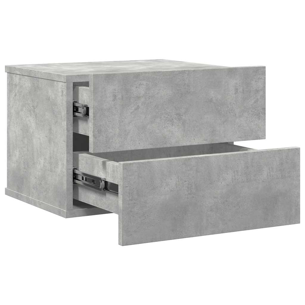 Comodini 2 pz Grigio Cemento 40x30x30 cm in Legno Multistrato 801062